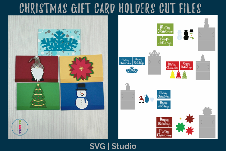 Christmas Gift Card Holder SVG Bundle - Gift Card Sleeves