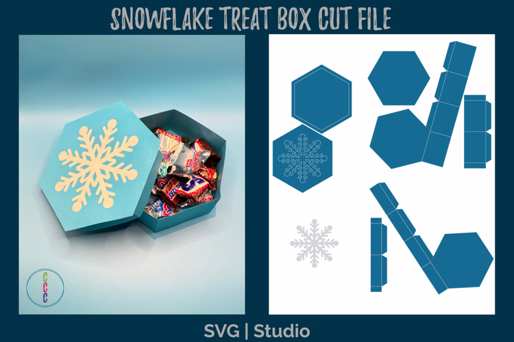 Snowflake Treat Box SVG - Holiday Gift Box Cut File