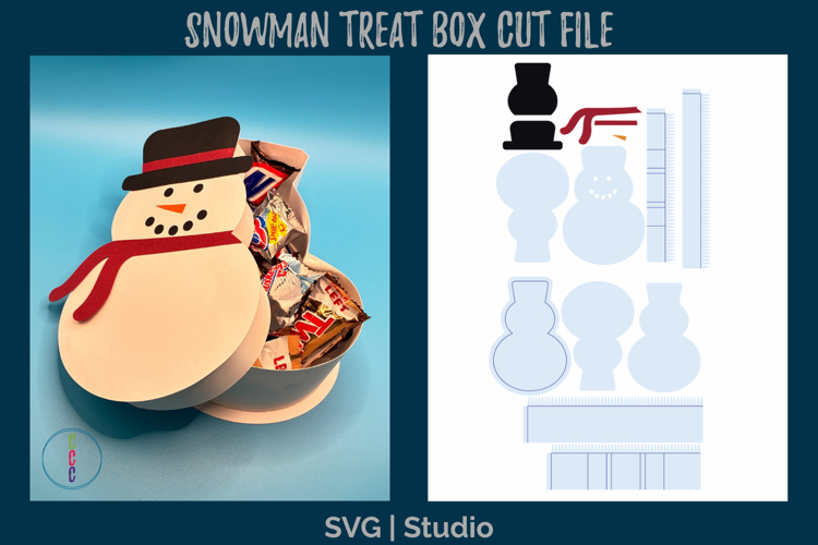 Snowman Treat Box SVG - Holiday Party Favor SVG