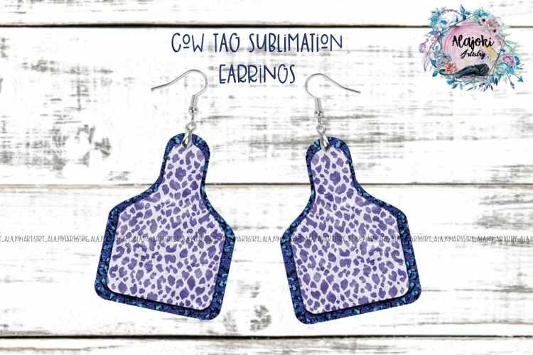 Leopard Print | Cow Tag Sublimation Earring Design