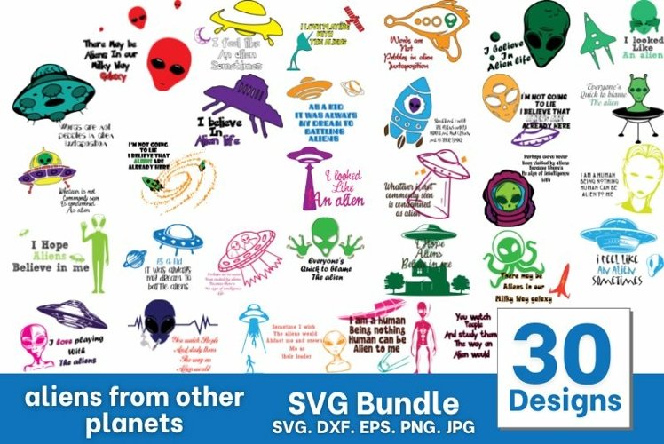 Aliens from Other Planets SVG Bundle example image 1