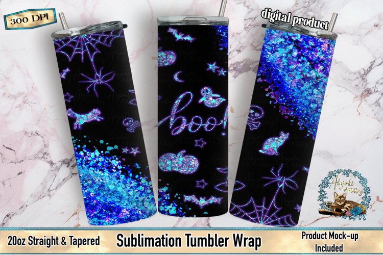 Halloween Glitter Peekaboo | Sublimation Tumbler Wrap