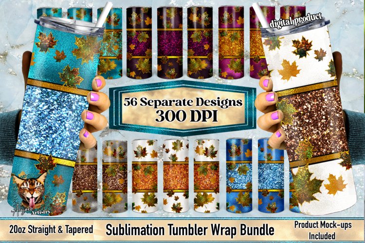 The Colorful Peekaboo Fall Leaves | Tumbler Wrap Bundle