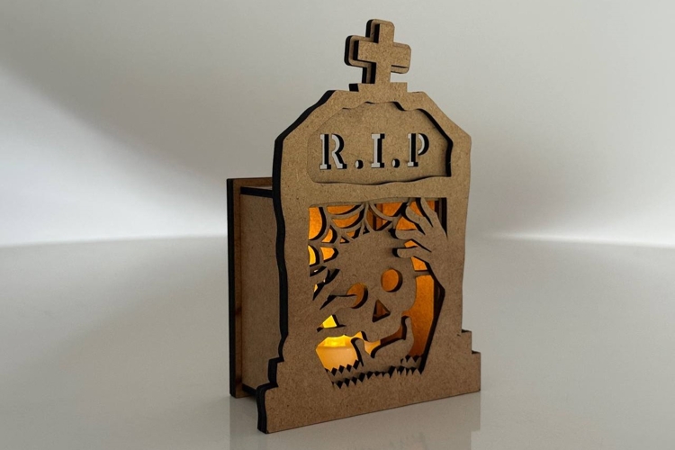 RIP Tombstone Candle Holder - Tea Light - Halloween Lantern