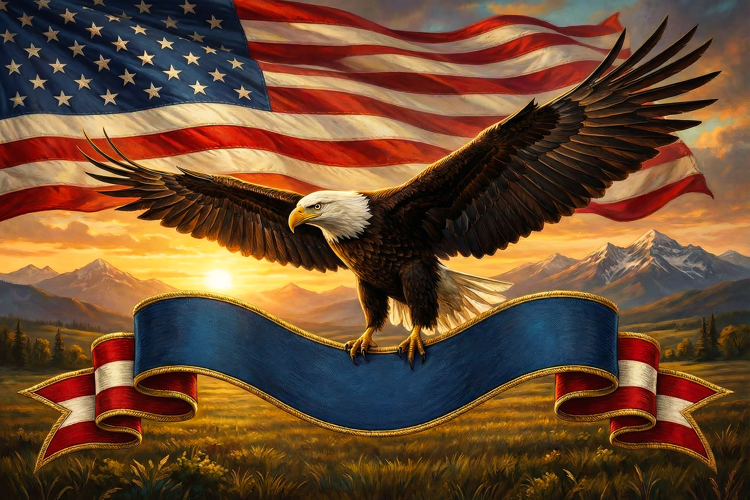 Eagle Flag 4th of July