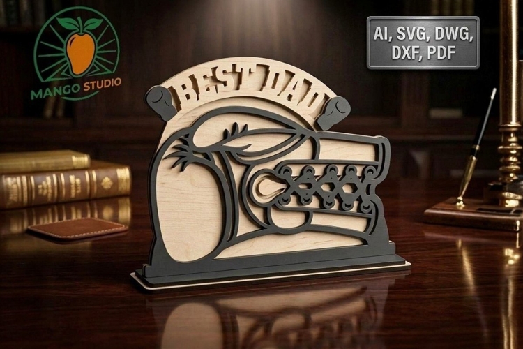 Best Dad Laser Cut File 3D Layered