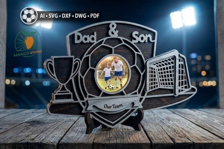 Soccer Dad & Son Laser Cut File 3mm