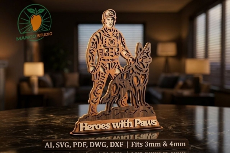 K9 Heroes with Paws Multilayer SVG