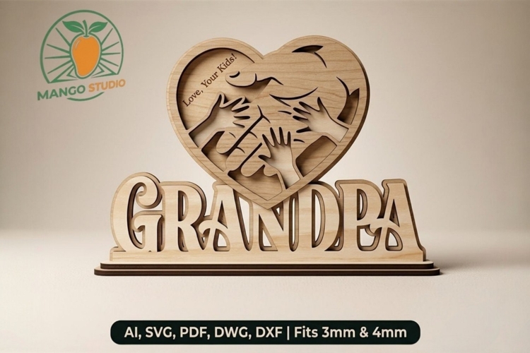 3D Grandpa Multilayer Laser Cut File