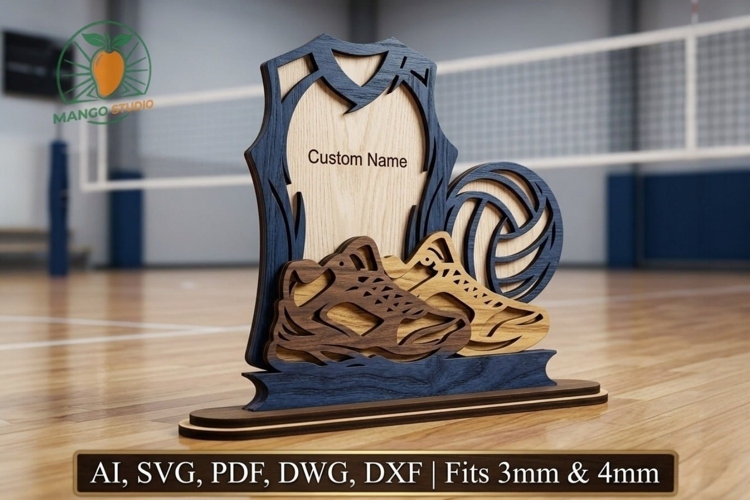 3D Volleyball Stand Multi-Layer Laser File