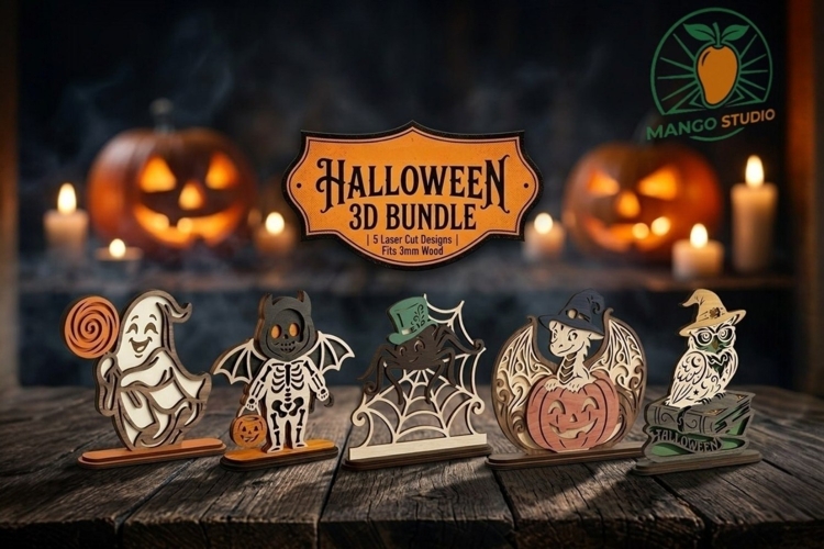 3D Halloween Laser Cut Bundle SVG 3mm