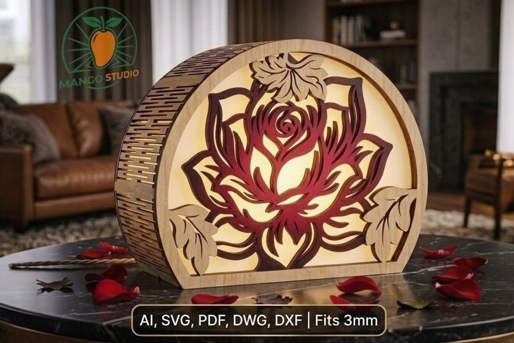 3D Rose Arch Lantern S4 Laser Cut 3mm example image 1