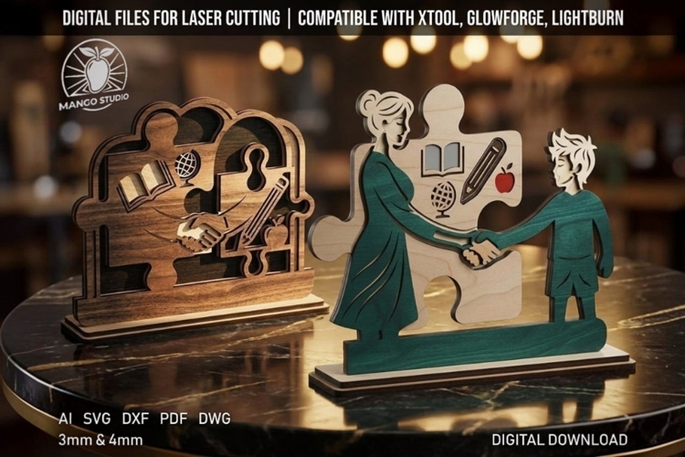 Teacher Laser Cut Puzzle File 3mm 4mm