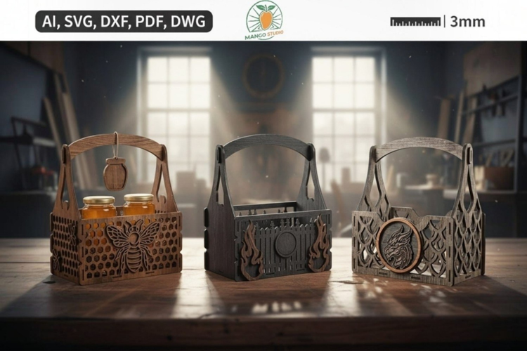 Premium 3D Layered Wooden Caddy boxes