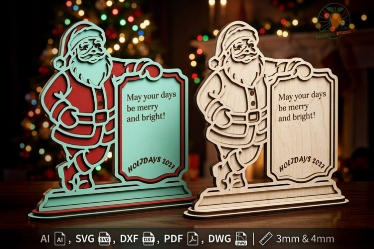 Santa Claus Table Sign Laser Cut File