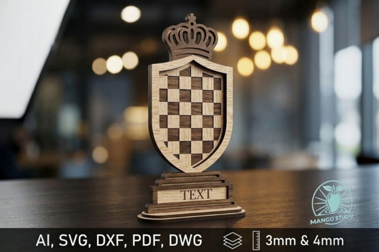 3D Chess Trophy Laser Cut File SVG