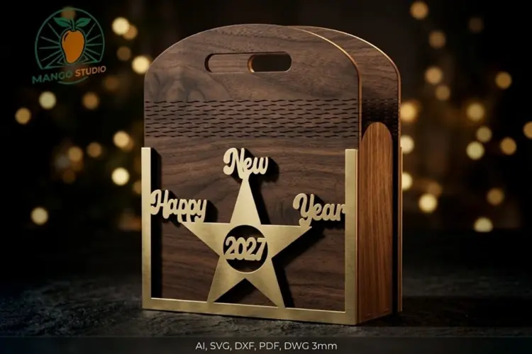 3D Christmas Bag Laser Cut File 2027