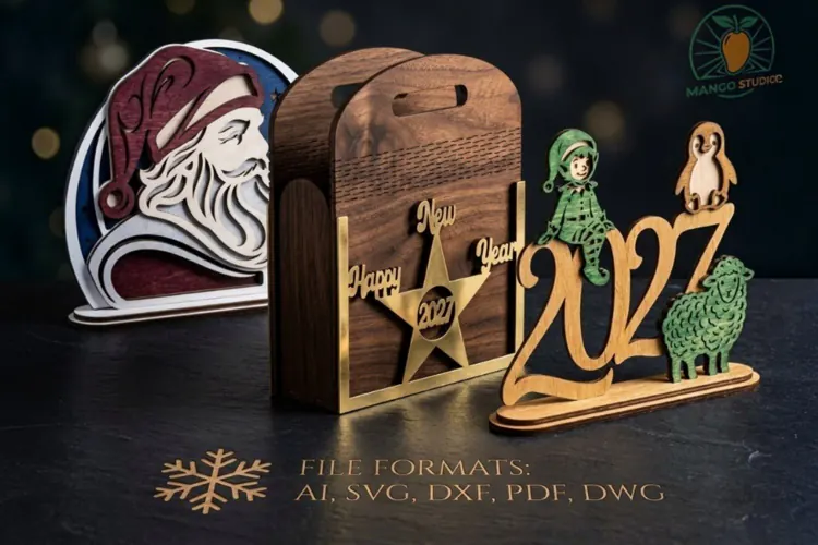 3 Christmas 2027 Laser Cut Files