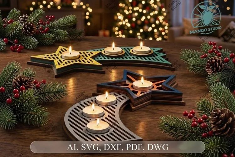 3D Christmas Star Tealight Holder