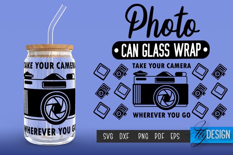 Photo Can Glass Wrap | Can Glass Wrap SVG | SVG File v.2