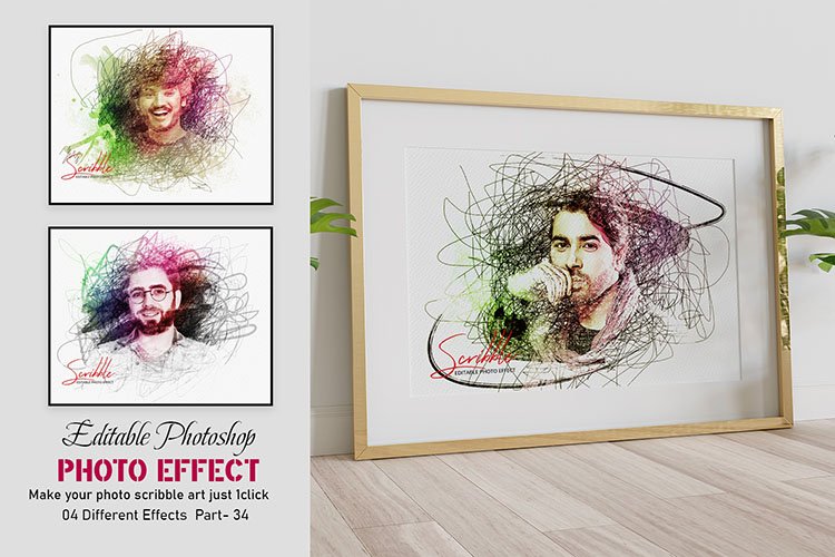 Colorful Photo Effect Scribble Art example image 1