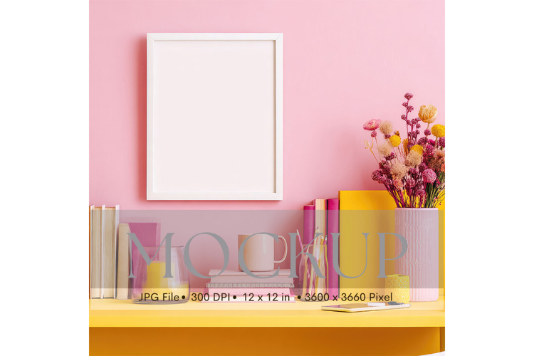 Photo Frame Mockup in Interior Room Studio Canvas Mockup_5