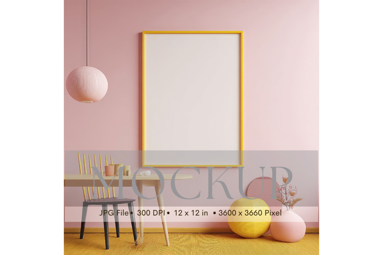 Photo Frame Mockup in Interior Room Studio Canvas Mockup_7