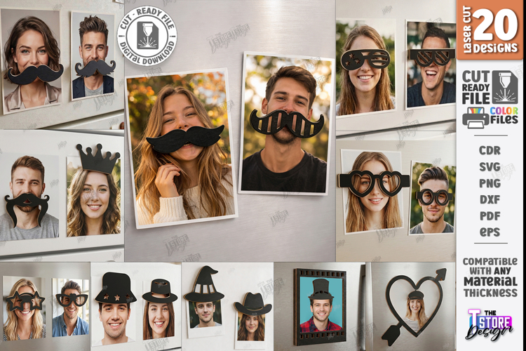 Funny Photo Magnets Laser Cut Bundle | Fridge Magnets | CNC