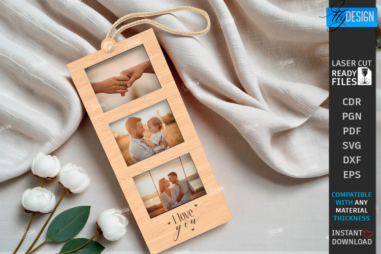 Photo Strip Frame Laser Cut | Keepsakes | Family Memory SVG