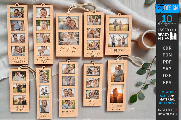 Photo Strip Frames Laser Cut Bundle | Keepsakes | Family SVG