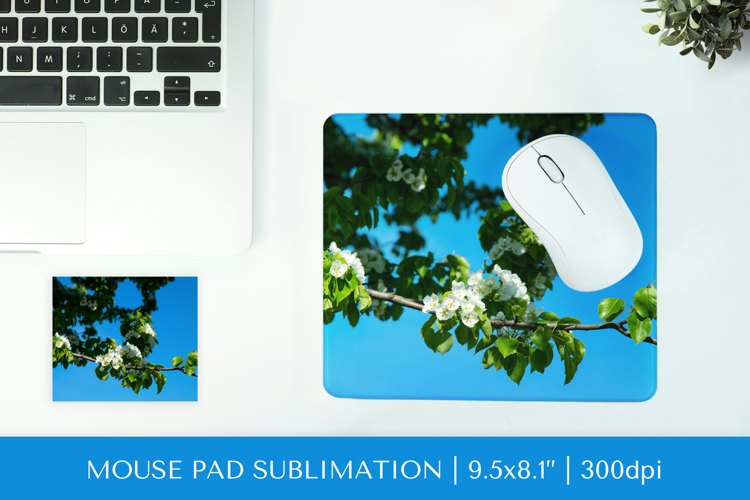 Blooming Apple Blossoms mouse pad sublimation design PNG 003