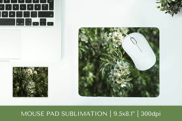Blooming Pear Blossoms mouse pad sublimation design PNG 006