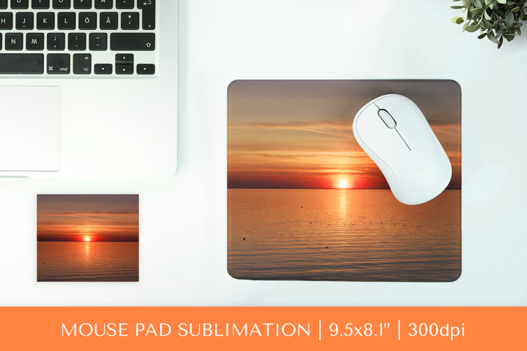 Sunset over the sea mouse pad sublimation design PNG 022