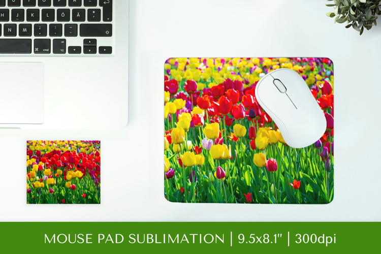 Tulips field mouse pad sublimation design PNG 023