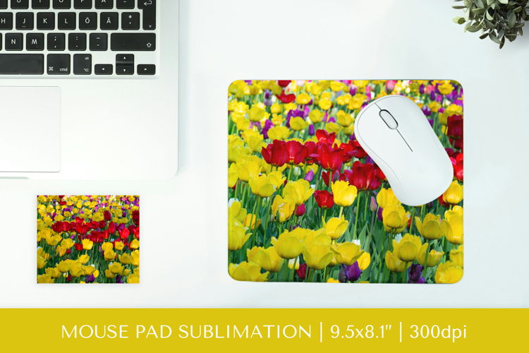 Tulips field mouse pad sublimation design PNG 024