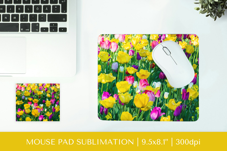 Tulips field mouse pad sublimation design PNG 026