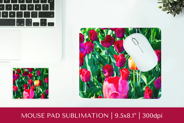 Tulips field mouse pad sublimation design PNG 027
