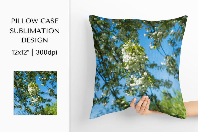 Blooming Cherry Blossom Pillow Case Sublimation Design 08