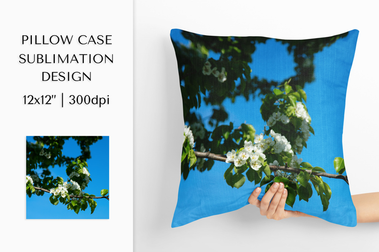 Blooming Apple Tree Pillow Case Sublimation Design PNG 03