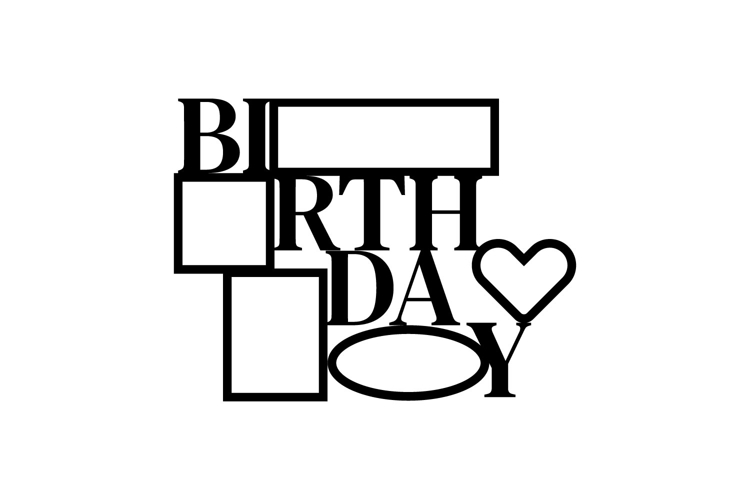 Photos frame template with lettering text birthday design example image 1