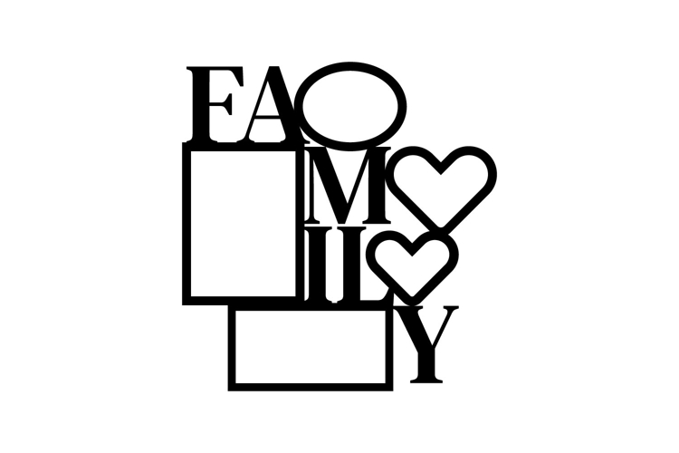 Photos frame template with lettering text family design example image 1