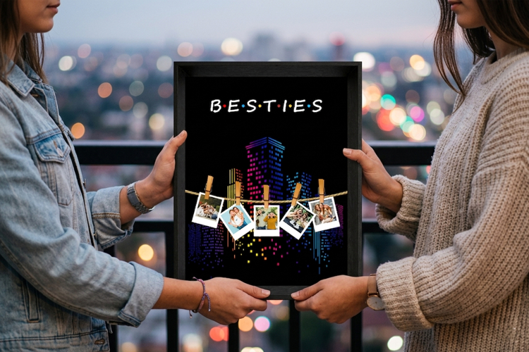 Custom Besties Photo Template PSD.