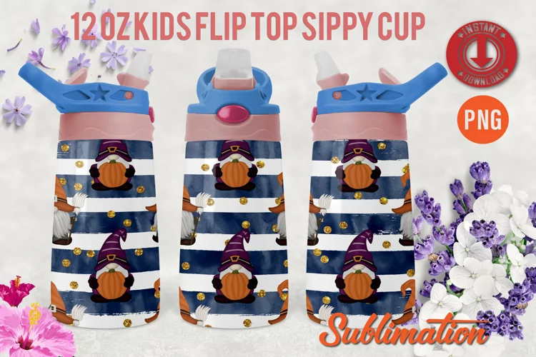 halloween Papers 12oz Kids Flip Cup