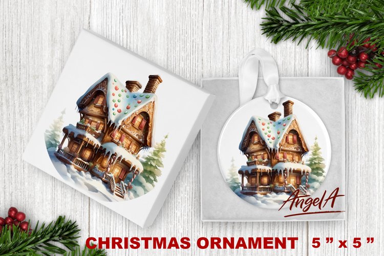 Christmas ornament sublimation / fairy house sublimation example image 1