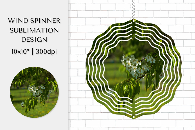 Blooming Pear Blossoms Wind Spinner Sublimation Design 001