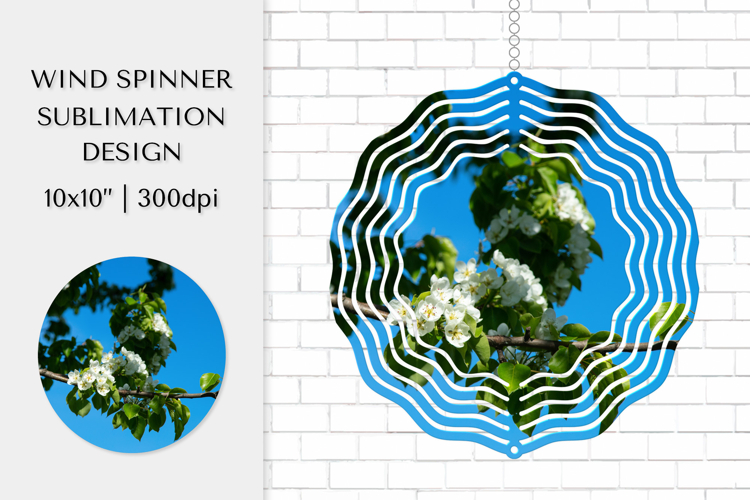 Blooming Apple Blossoms Wind Spinner Sublimation Design 003