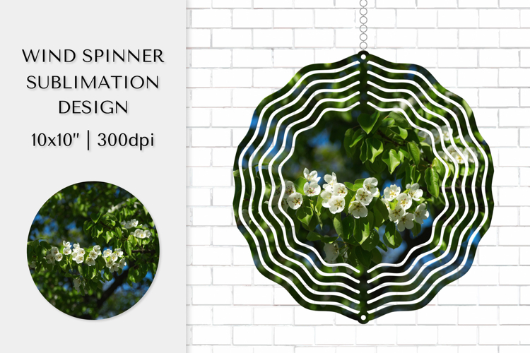 Apple Blossoms in Bloom Wind Spinner Sublimation Design 004