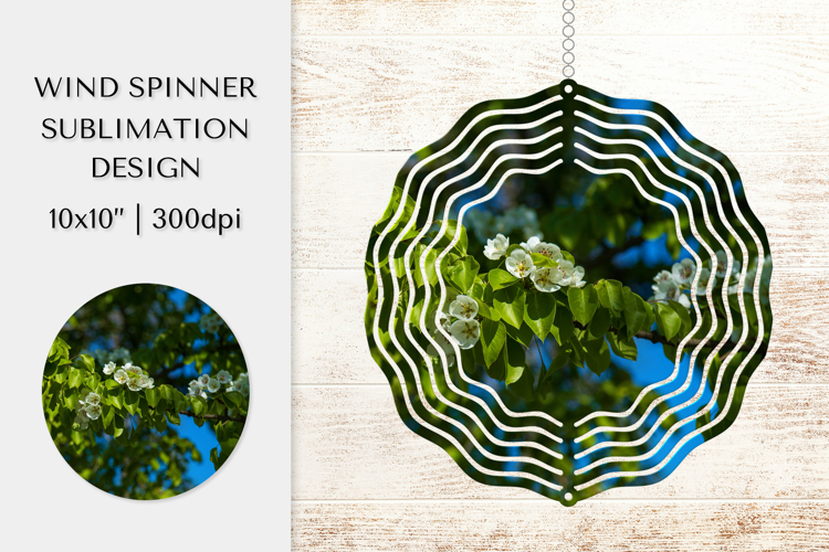 Blooming Apple Blossoms Wind Spinner Sublimation Design 005