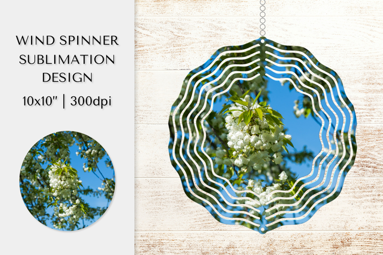 Cherry Blossom in Bloom Wind Spinner Sublimation Design 008