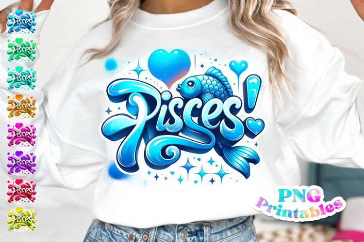 Pices Zodiac Airbrushed PNG